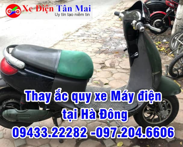 thay ắc quy xe máy điện tại Hà Đông