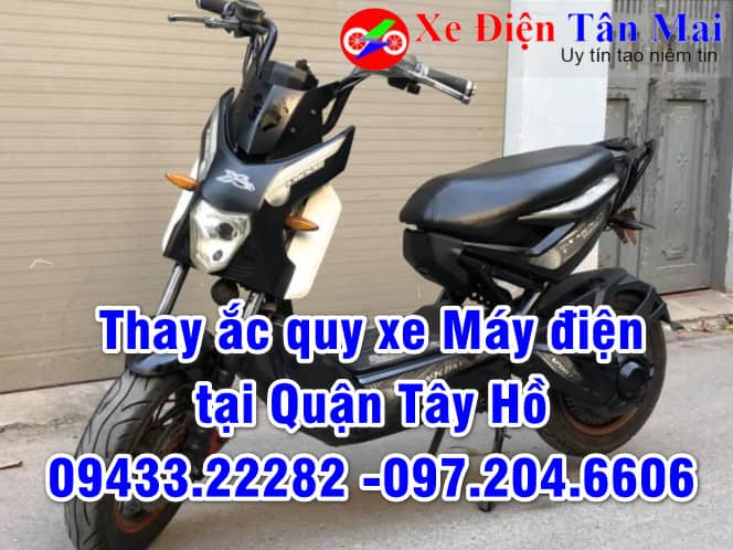 Thay ắc quy xe máy điện tại Tây Hồ